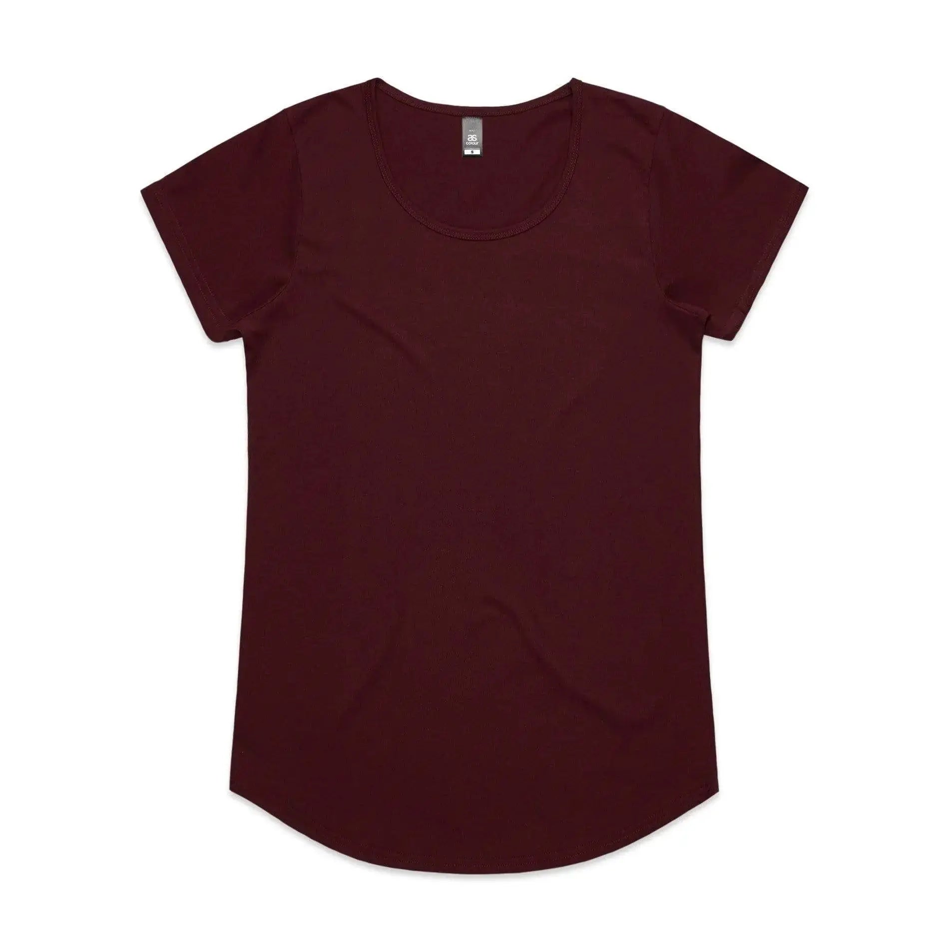 As Colour Women's mali tee 4008 Casual Wear As Colour BURGUNDY XSM